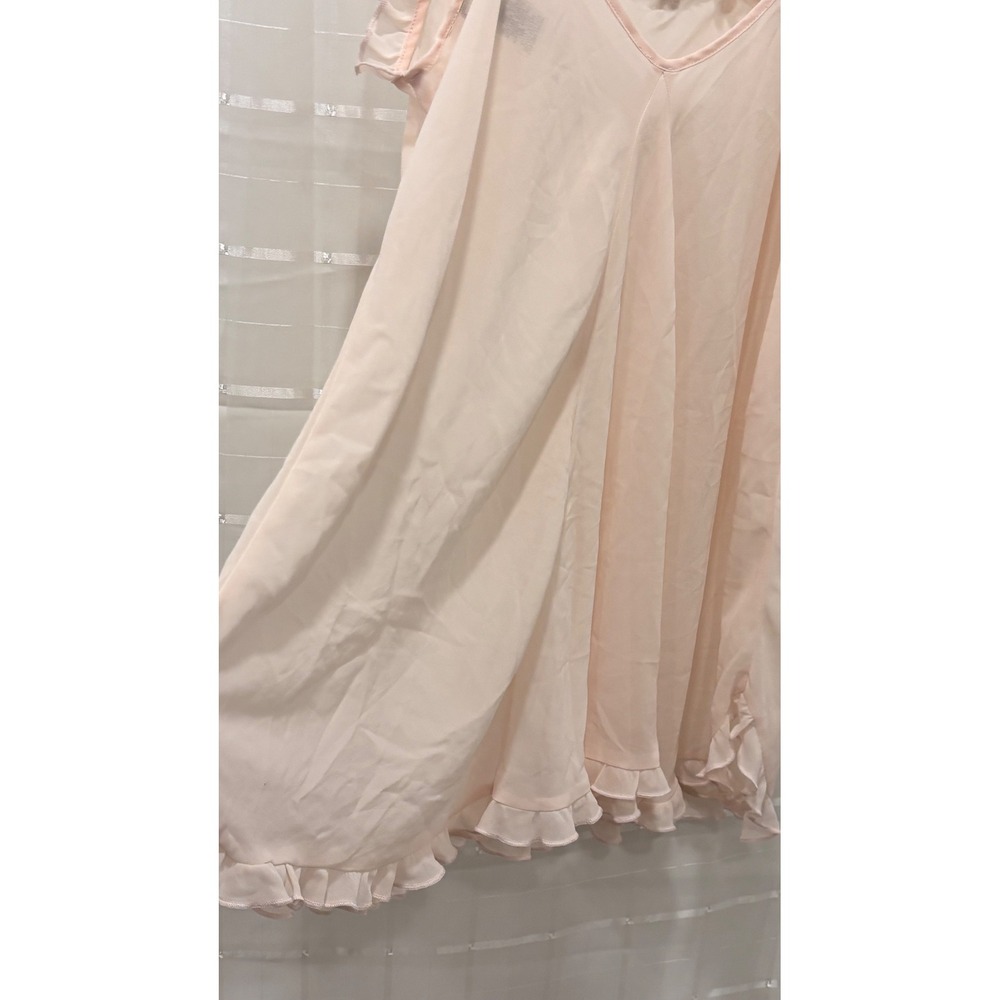 Private Luxuries Pink Lace Pearl Ruffle Chemise Nightgown XL Coquette Lingerie - Picture 3 of 8
